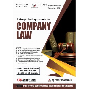 Anoop Jain's Company Law for CS Executive December 2021 Exam [New Course/Syllabus] by Aj Publications